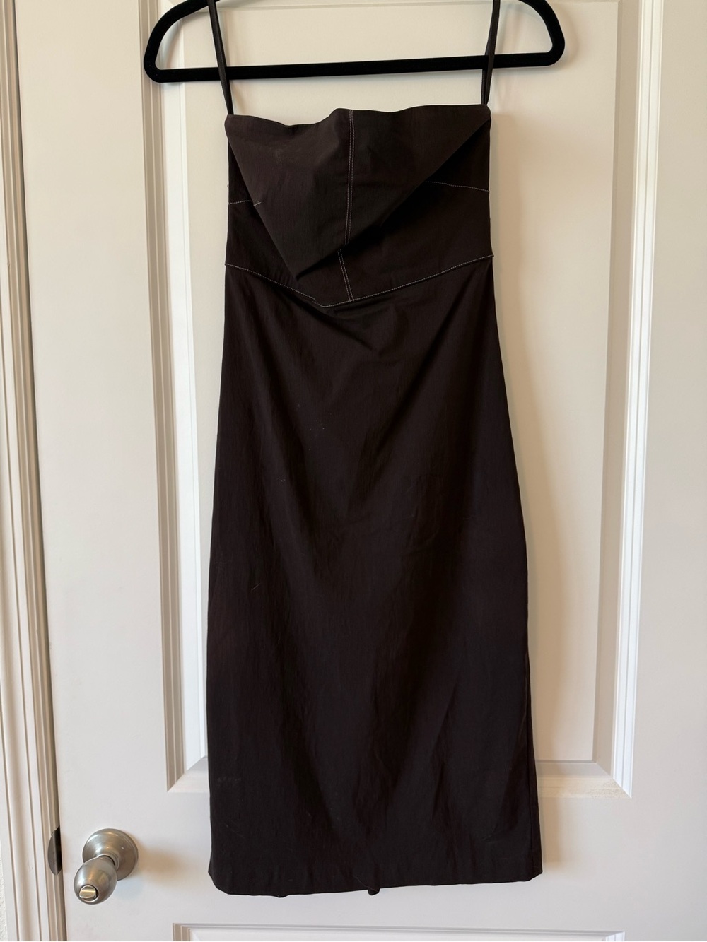 Vintage Express Brown Stretch Midi Fitted Dress